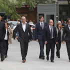 Joaquim Forn, Dolors Bassa, Raül Romeva, Carles Mundó, Jordi Turull, Meritxell Borràs i Josep Rull.