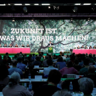 Cem Özdemir habla ante el congreso federal de Los Verdes.