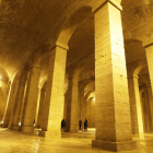 Una vista del espacio subterráneo del Dipòsit de l’Aigua de Lleida, que acogerá obras de arte de la Biennal Cristòfol en noviembre.