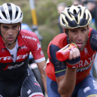 Alberto Contador i Vicenzo Nibali, durant l’onzena etapa.