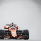 Alonso, durante la primera sesión celebrada en mojado.