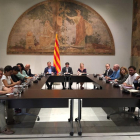 Un moment de la reunió al Palau de la Generalitat