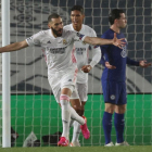 Karim Benzema celebra el gol del Reial Madrid que evitava la derrota blanca.