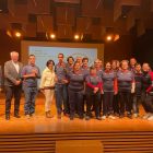 El grupo de percusión de Aspros, ayer en la fiesta del voluntariado. 