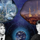 Muntatge que mostra els somnis de joventut dels dos magnats: Bezos (esquerra) i Musk (dreta).
