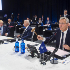 Jens Stoltenberg, ayer, durante la clausura de la cumbre de la OTAN en Madrid.