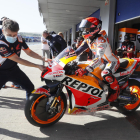 Marc Márquez, abans de sortir a pista ahir al circuit de Jerez.