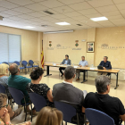 Gavín, Setó y Talarn, ayer en el acto de presentación del acuerdo en la sede del consell de Les Garrigues.