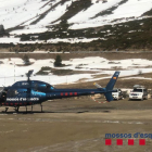 Imatge de l’helicòpter dels Mossos d’Esquadra que ahir va participar en l’operatiu.