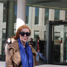 La exmujer de Josep Maria Mainat, Angela Dobrowolski, llegando a la Ciudad de la Justicia de Barcelona.