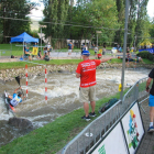 Un moment dels entrenaments, ahir al Parc Olímpic.