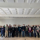 Foto de grupo ayer en Isona de la consellera de Cultura, Natàlia Garriga, con los titulares de la Xarxa de Museus, alcaldes, el obispo de Solsona y el presidente de la Diputación.