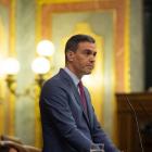 El president del Govern espanyol, Pedro Sánchez, durant la seva compareixença al Congrés per Ucraïna.