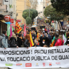 Una de las manifestaciones de docentes de Lleida del pasado marzo.