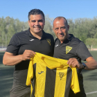 El coordinador del club, Kiko Justribó, junto al nuevo técnico, Lalo Justo.