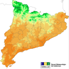 Temperatura mitjana a Catalunya l'estiu del 2022.