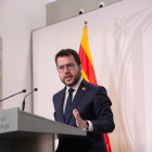 Pere Aragonès compareció ayer para hacer balance del curso político.