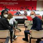 Mariama Sall y Pueyo, en una reunión con el sindicato luso UGT.
