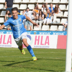 Joel Febas celebra el seu gol diumenge passat contra l’Osca B que va donar la victòria al Lleida.