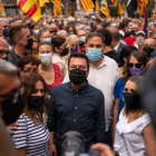 Pere Aragonès va ser increpat per un grup de manifestants en la marxa de l’any passat.