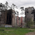 Edificis d'Irpin atacats per les tropes russes.