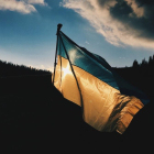 La bandera de Ucrania.