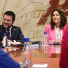El presidente del Govern, Pere Aragonès, y la  consellera de Presidencia, Laura Vilagrà, durante el consejo ejecutivo