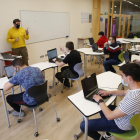 Imatge d’una classe a l’Escola del Treball el curs passat.