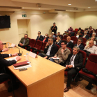 El conseller d’Economia, Jaume Giró, va pronunciar ahir una conferència a la Cambra de Comerç.