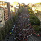 Hasta 45.000 leridanos salieron a la calle aquel 3-O de 2017 para condenar las cargas policiales.