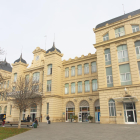 Vista de l’estació, que encara llueix el nom d’hotel Rambla en el que era l’accés.