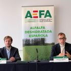 El gerente de AEFA, Luis Machín, y el presidente, Francisco Tabuenca, presentaron ayer la jornada.