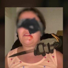 Frame del vídeo en el qual la falsa secuestrda demanava diners a la seua mare per ser alliberada.