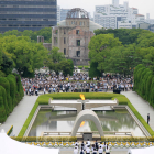El auditorio nacional conmemorativo de la paz de las víctimas de la bomba atómica de Hiroshima acogió ayer los actos de recuerdo.