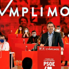 El president del Govern estatal va intervenir ahir en el comitè federal del PSOE a Madrid.