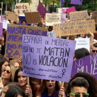 Imagen de archivo de una protesta contra la ‘sentencia de la manada’ en las calles de Lleida. 