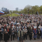 Acte prorús del documental ‘Donetsk, la batalla d’Ucraïna’.