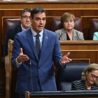 Pedro Sánchez interviene en el Congreso de los Diputados.