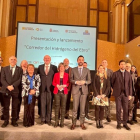 Las autoridades ayer en la presentación del proyecto en Zaragoza.