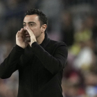 El entrenador del Barça, Xavi, durante un partido de esta temporada.