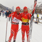 Betriu, a l’esquerra, després de concloure la Marathon de Bessans.