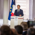El president de França, ahir durant el seu discurs a l’Elisi.