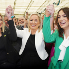 La candidata por el Sinn Féin, ayer tras conocerse la victoria.