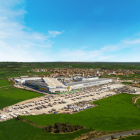 Vista aérea del complejo agroalimentario La Closa de BonÀrea Corporación en Guissona.