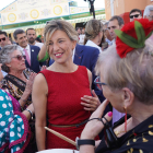 Yolanda Díaz, la semana pasada visitando la Feria de Sevilla.