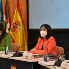 La ministra de Sanidad, Carolina Darias, en la reunión del Consejo Interterritorial de Salud.