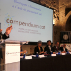 Momento de la presentación de Compendium.cat, el portal para fomentar el uso del catalán en el ámbito de la justicia