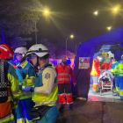 Efectivos de Emergencias Madrid, en Torrejón para atender a los heridos del atropello múltiple.