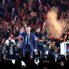 Macron en el seu gran acte de campanya del cap de setmana passat.