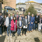 Gavín, Solé y Talarn, con alcaldes de la Ribera del Sió ayer en Gàver.